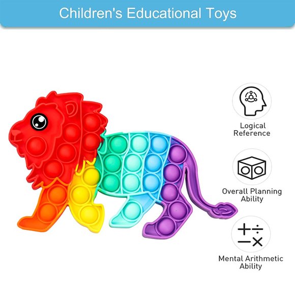 Lion Rainbow Pop It Fidgets Toys - Picture 2 of 4